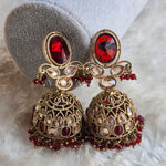 Load image into Gallery viewer, AALIYAH jhumkas (maroon)
