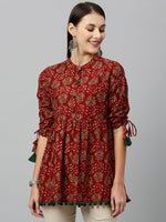 Load image into Gallery viewer, MIRHA [3XL / 42] - Peplum Top (Maroon)
