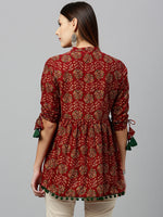 Load image into Gallery viewer, MIRHA [3XL / 42] - Peplum Top (Maroon)
