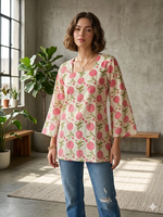 Load image into Gallery viewer, BOTANICAL FUSION [L/40] - Short Kurti Top
