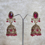 Load image into Gallery viewer, AALIYAH jhumkas (dark pink)

