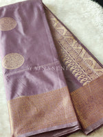 Load image into Gallery viewer, Semi Soft Silk Gold Zari Saree - Ash Purple
