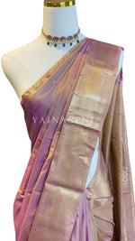 Load image into Gallery viewer, Mini Mayil Motifs x Semi Soft Silk Saree - Pink x Gold [Dual Tone]

