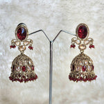 Load image into Gallery viewer, AALIYAH jhumkas (maroon)
