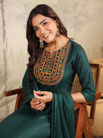 Load image into Gallery viewer, BHUVA [2XL / 44] - Straight cut embroidered kurti set
