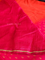 Load image into Gallery viewer, Georgette saree x Glitter prints - Orange x Pink
