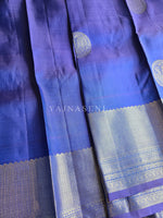 Load image into Gallery viewer, THISTLE PETALS - Pure Kanjivaram Silk Saree with Light Gold Zari
