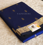 Load image into Gallery viewer, Kanchi cotton silk saree x mini border : Blue
