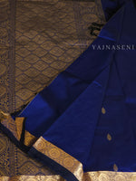 Load image into Gallery viewer, Kanchi cotton silk saree x mini border : Blue
