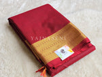 Load image into Gallery viewer, Minimalist Semi Silk Saree x Gold Zari - Rosewood
