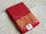 Load image into Gallery viewer, Vaira oosi x Checkered Saree - Dark Red
