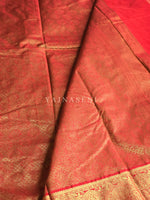Load image into Gallery viewer, Vaira oosi x Checkered Saree - Dark Red
