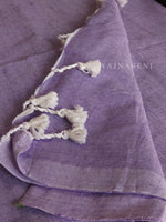 Load image into Gallery viewer, Khadi cotton plain saree x Embroidered blouse material : Lilac
