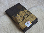 Load image into Gallery viewer, Pallakku Series : Semi Kanchi Silk Saree - Jet Black
