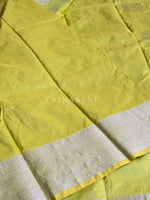 Load image into Gallery viewer, Semi Soft Silk Silver Zari Saree - Chartreuse Green
