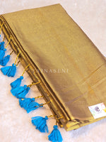 Load image into Gallery viewer, Tissue Saree x Colour Tassels : Metallic Dark Gold
