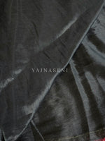 Load image into Gallery viewer, Tissue Saree x Scallop Lace Border : Black x Hot Pink
