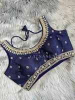 Load image into Gallery viewer, Dark Blue : Readymade blouse [SHREYA]
