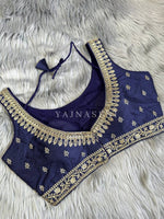 Load image into Gallery viewer, Dark Blue : Readymade blouse [SHREYA]

