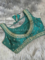 Load image into Gallery viewer, Turquoise Green : Readymade blouse [SHREYA]
