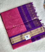 Load image into Gallery viewer, Kalyani Cotton Saree : Berry x Eggplant
