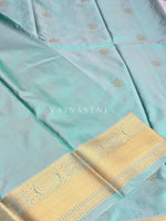 Load image into Gallery viewer, Mini Motifs x Semi Soft Silk Saree - Aqua Green
