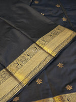 Load image into Gallery viewer, Mini Motifs x Semi Soft Silk Saree - Black
