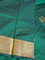 Load image into Gallery viewer, Semi Soft Silk Gold Zari Saree - Bottle Green
