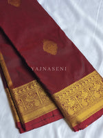 Load image into Gallery viewer, Semi Kanchi Silk x Annam Motifs - Maroon
