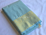 Load image into Gallery viewer, Vaira oosi x Checkered Saree - Ice Blue

