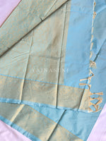 Load image into Gallery viewer, Vaira oosi x Checkered Saree - Ice Blue
