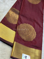 Load image into Gallery viewer, Mandala x Soft Semi Silk Saree : Maroon x Gold
