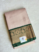 Load image into Gallery viewer, Brocade tissue semi silk saree : White x Emerald
