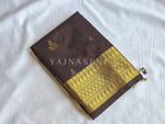 Load image into Gallery viewer, Dainty Motifs x Semi Soft Silk Saree - Dark Chocolate
