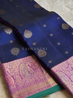 Load image into Gallery viewer, NOCTURNE MUSE - Pure Kanjivaram Silk Saree with Gold Zari
