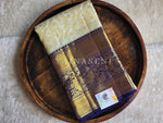 Load image into Gallery viewer, ARCTIC OCEAN - Pure Kanjivaram Silk Saree with Gold Zari
