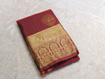Load image into Gallery viewer, Monochrome Series : Semi Kanchi Silk Saree - Maroon
