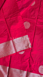 Load image into Gallery viewer, Semi Soft Silk Silver Zari Saree - Rani
