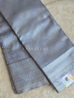 Load image into Gallery viewer, Semi Silk x Tissue Silver Zari Saree : Blue Grey

