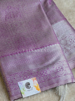 Load image into Gallery viewer, Semi Silk x Tissue Silver Zari Saree : Purple
