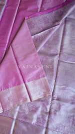 Load image into Gallery viewer, Semi Silk x Tissue Silver Zari Saree : Purple
