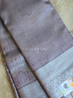 Load image into Gallery viewer, Semi Silk x Tissue Silver Zari Saree : Dusky Purple
