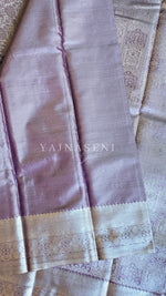 Load image into Gallery viewer, Semi Silk x Tissue Silver Zari Saree : Dusky Purple
