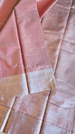 Load image into Gallery viewer, Semi Silk x Tissue Silver Zari Saree : Old Rose
