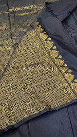 Load image into Gallery viewer, Soft Silk Borderless Mandala Saree - Midnight Blue
