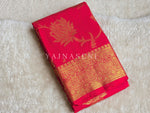 Load image into Gallery viewer, Lotus Motifs x Semi Silk Saree - Rani
