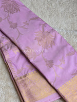 Load image into Gallery viewer, Lotus Motifs x Semi Silk Saree - Lilac
