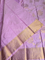 Load image into Gallery viewer, Lotus Motifs x Semi Silk Saree - Lilac
