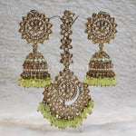 Load image into Gallery viewer, DHEERA earrings + tikka (Mint)
