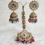 Load image into Gallery viewer, DHEERA earrings + tikka (Multicolour)
